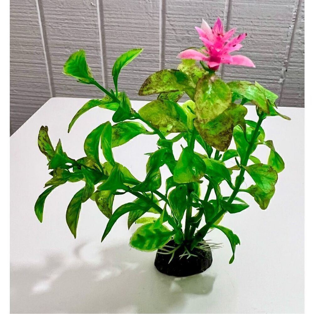 Aquarium Decoration Pink Floral Plastic Plant
